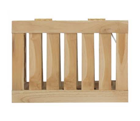 vidaXL Cesto de la ropa sucia madera maciza de teca 35x25x60 cm