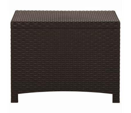 vidaXL Caja de almacenaje de jardín ratán PP marrón 60x54x41 cm