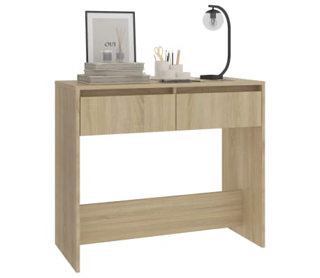 vidaXL Mesa consola de madera contrachapada roble Sonoma 89x41x76,5 cm