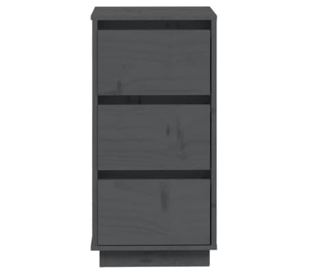 vidaXL Aparador 2 uds madera maciza de pino gris 32x34x75 cm
