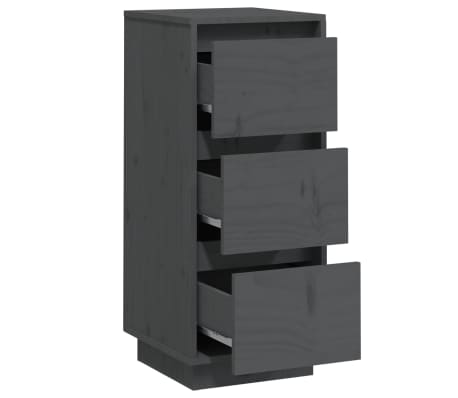 vidaXL Aparador 2 uds madera maciza de pino gris 32x34x75 cm