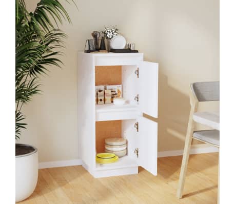 vidaXL Buffet Blanc 31,5x34x75 cm Bois massif de pin