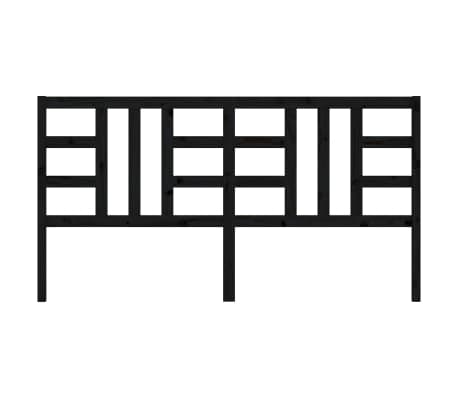 vidaXL Cabecero de cama madera maciza de pino negro 186x4x100 cm