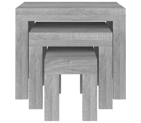 vidaXL Tables basses gigognes 3 pcs sonoma gris bois d'ingénierie