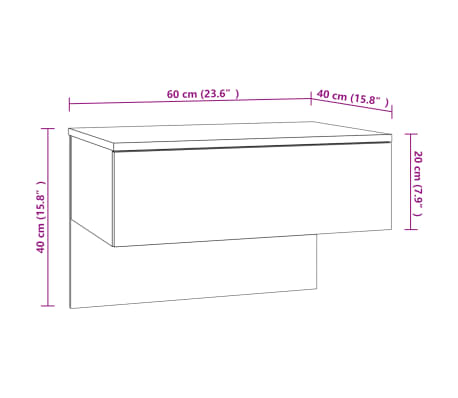 vidaXL Mesitas de noche de pared 2 unidades blanco brillante