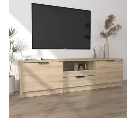 vidaXL Mueble de TV madera contrachapada roble Sonoma 140x35x40 cm