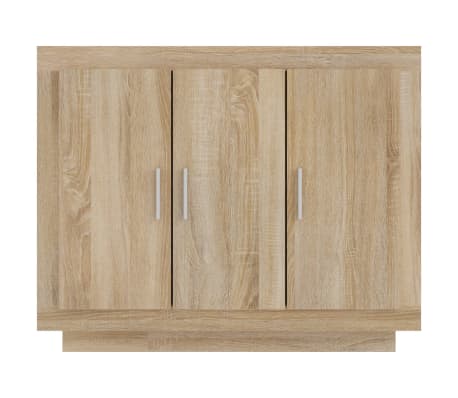 vidaXL Aparador de madera contrachapada color roble Sonoma 92x35x75 cm