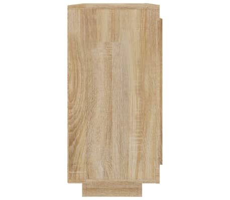 vidaXL Aparador de madera contrachapada color roble Sonoma 92x35x75 cm