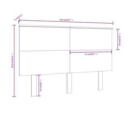 vidaXL Cabecero de cama madera maciza de pino negro 144x6x82,5 cm