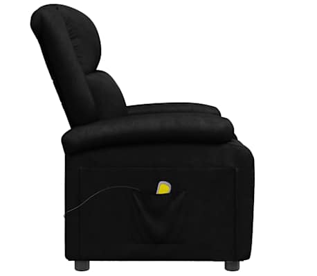 vidaXL Sillón de masaje de cuero sintético negro
