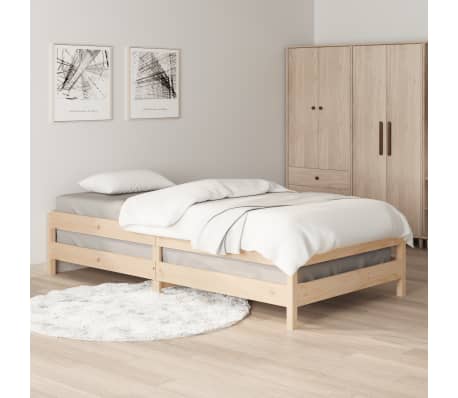 vidaXL Cama apilable de madera pino maciza 100x200 cm