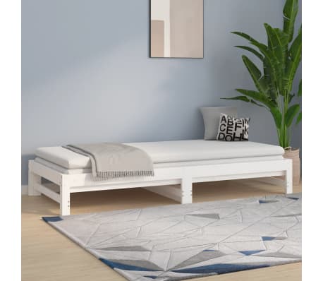 vidaXL Sofá cama extraíble sin colchón blanco 2x(90x190) cm