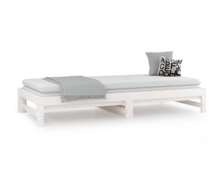 vidaXL Sofá cama extraíble sin colchón blanco 2x(90x190) cm