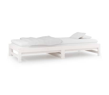 vidaXL Sofá cama extraíble sin colchón blanco 2x(90x190) cm