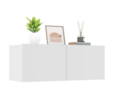 vidaXL Muebles para TV 2 uds madera de ingeniería blanco 80x30x30 cm