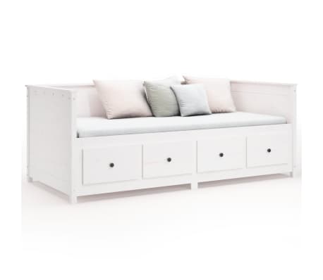 vidaXL Diván sin colchón blanco 100x200 cm madera maciza de pino