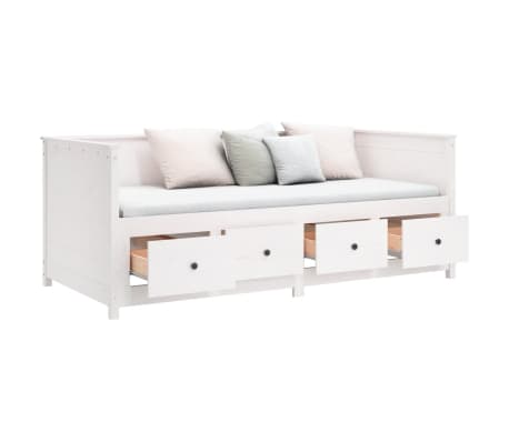 vidaXL Diván sin colchón blanco 100x200 cm madera maciza de pino