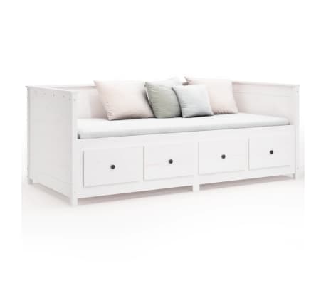 vidaXL Sofá cama sin colchón madera maciza de pino blanco 90x200 cm