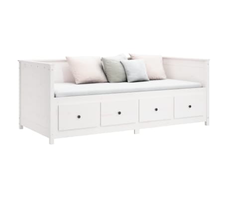 vidaXL Sofá cama sin colchón madera maciza de pino blanco 90x200 cm