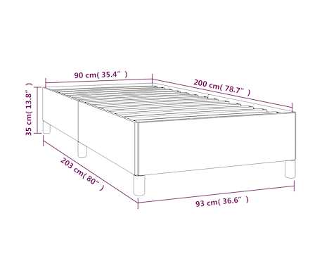 vidaXL Estructura de cama sin colchón tela gris oscuro 90x200 cm