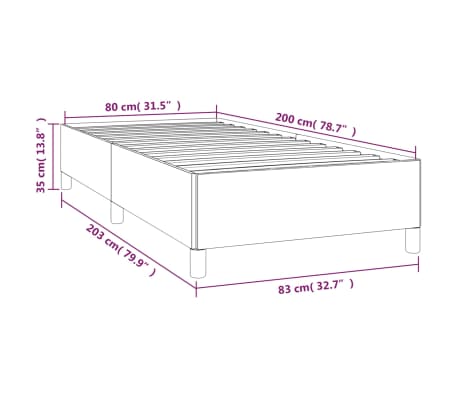 vidaXL Estructura de cama sin colchón terciopelo gris oscuro 80x200 cm