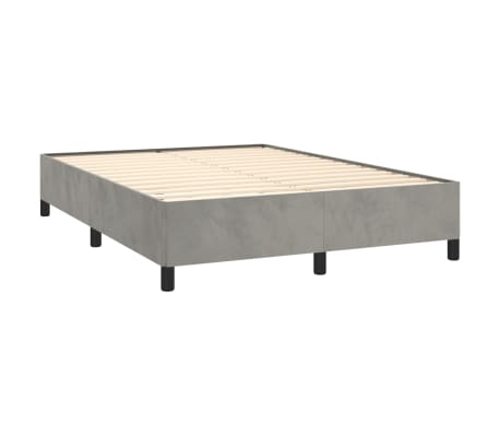 vidaXL Estructura de cama sin colchón terciopelo gris claro 140x200 cm
