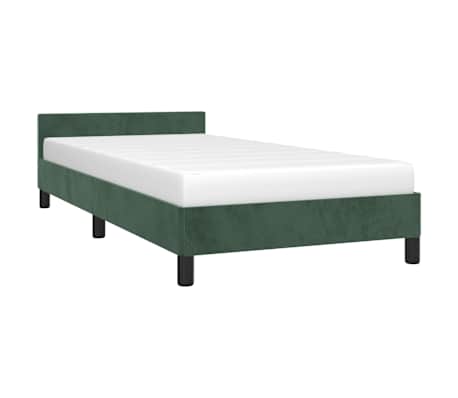 vidaXL Cadre de lit sans matelas vert foncé 100x200 cm velours