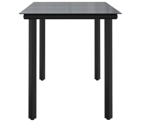 vidaXL Mesa comedor jardín acero y vidrio templado negro 200x100x74 cm