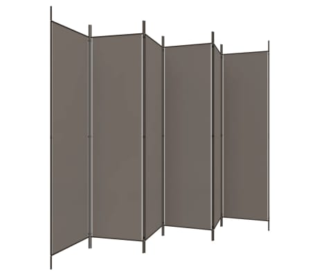 vidaXL Biombo divisor de 6 paneles de tela gris antracita 300x200 cm