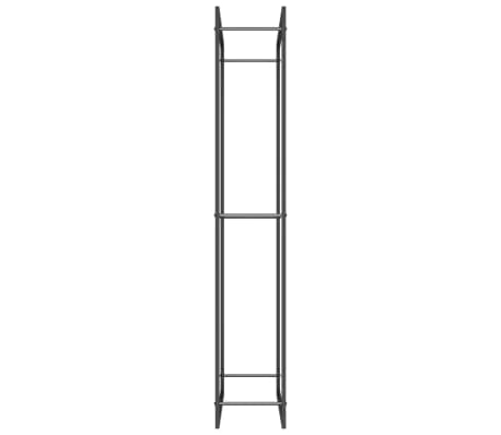 vidaXL Leñero de acero negro mate 80x28x154 cm