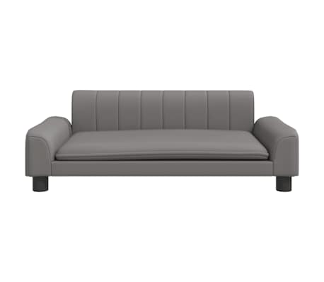 vidaXL Lit pour chien Simili cuir Gris 90x53x30 cm