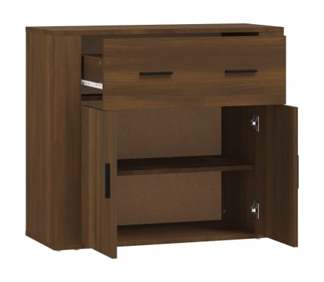 vidaXL Aparador de madera contrachapada marrón roble 80x33x70 cm