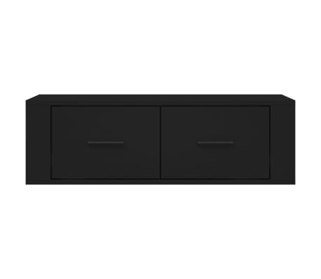 vidaXL Mueble de TV colgante madera contrachapada negro 80x36x25 cm