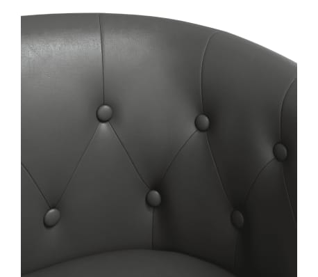 vidaXL Sillón con taburete cuero sintético gris