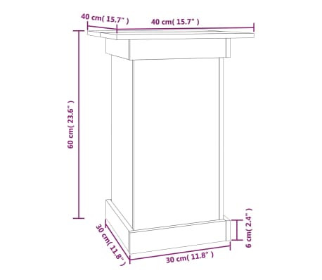 vidaXL Soporte para plantas madera maciza de pino gris 40x40x60 cm