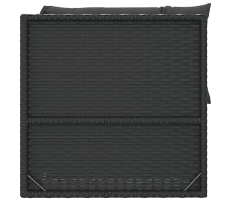 vidaXL Set de muebles de jardín 2 pzas y cojines ratán sintético negro