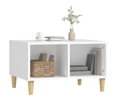 vidaXL Mesa de centro madera contrachapada blanco 60x50x36,5 cm