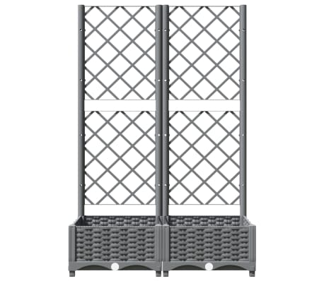 vidaXL Jardinera con enrejado PP gris claro 80x40x121,5 cm