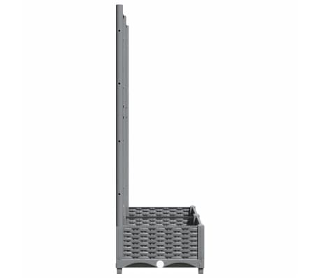 vidaXL Jardinera con enrejado PP gris claro 80x40x121,5 cm