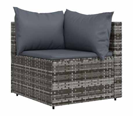 vidaXL Set de muebles de jardín 4 pzas y cojines ratán sintético gris
