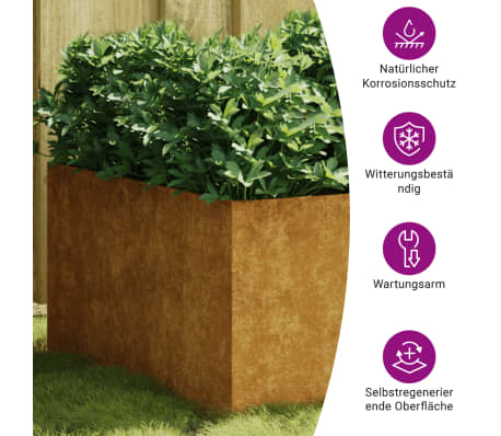 vidaXL Jardinera de acero corten 80x80x40 cm