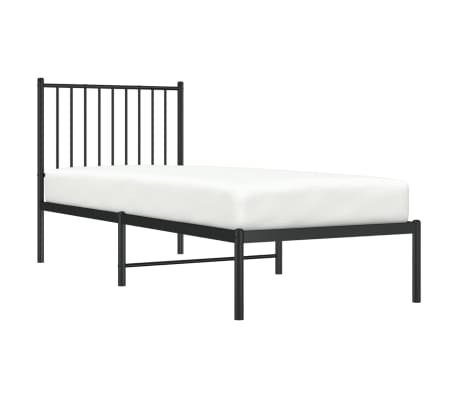 vidaXL Estructura cama sin colchón con cabecero metal negro 80x200 cm