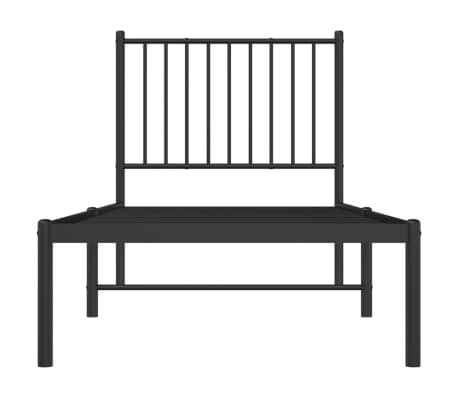 vidaXL Estructura cama sin colchón con cabecero metal negro 80x200 cm