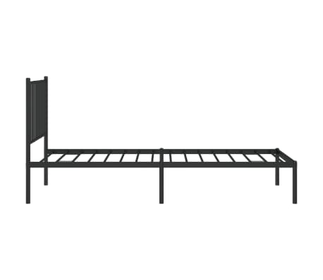 vidaXL Estructura cama sin colchón con cabecero metal negro 80x200 cm