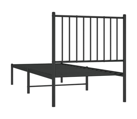 vidaXL Estructura cama sin colchón con cabecero metal negro 80x200 cm