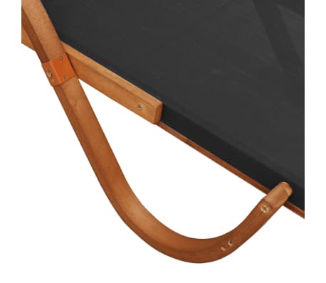 vidaXL Tumbona con cojín textilene gris y madera maciza de álamo