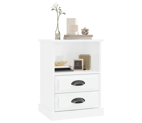vidaXL Tables de chevet 2 pcs blanc brillant 43x36x60 cm