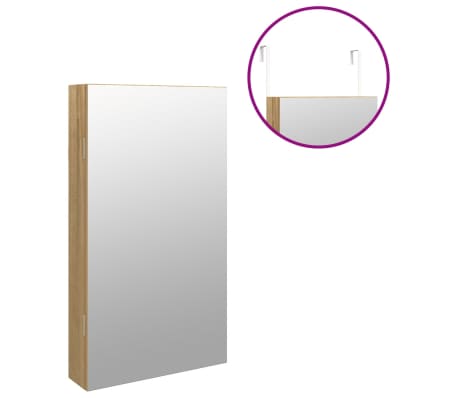 vidaXL Espejo con joyero y luces LED para pared