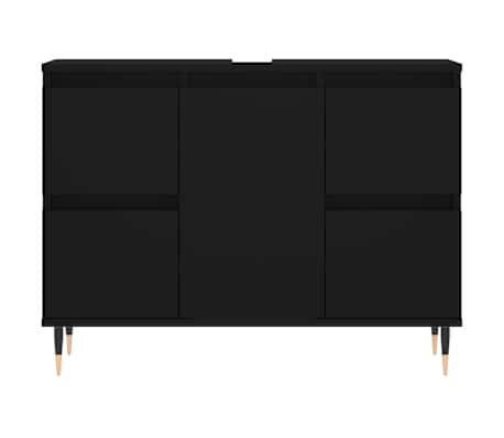 vidaXL Mueble de baño madera de ingeniería negro 80x33x60 cm