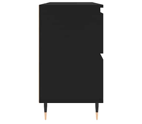 vidaXL Mueble de baño madera de ingeniería negro 80x33x60 cm
